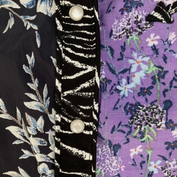 H&M purple and black button down size M - Picture 9 of 12